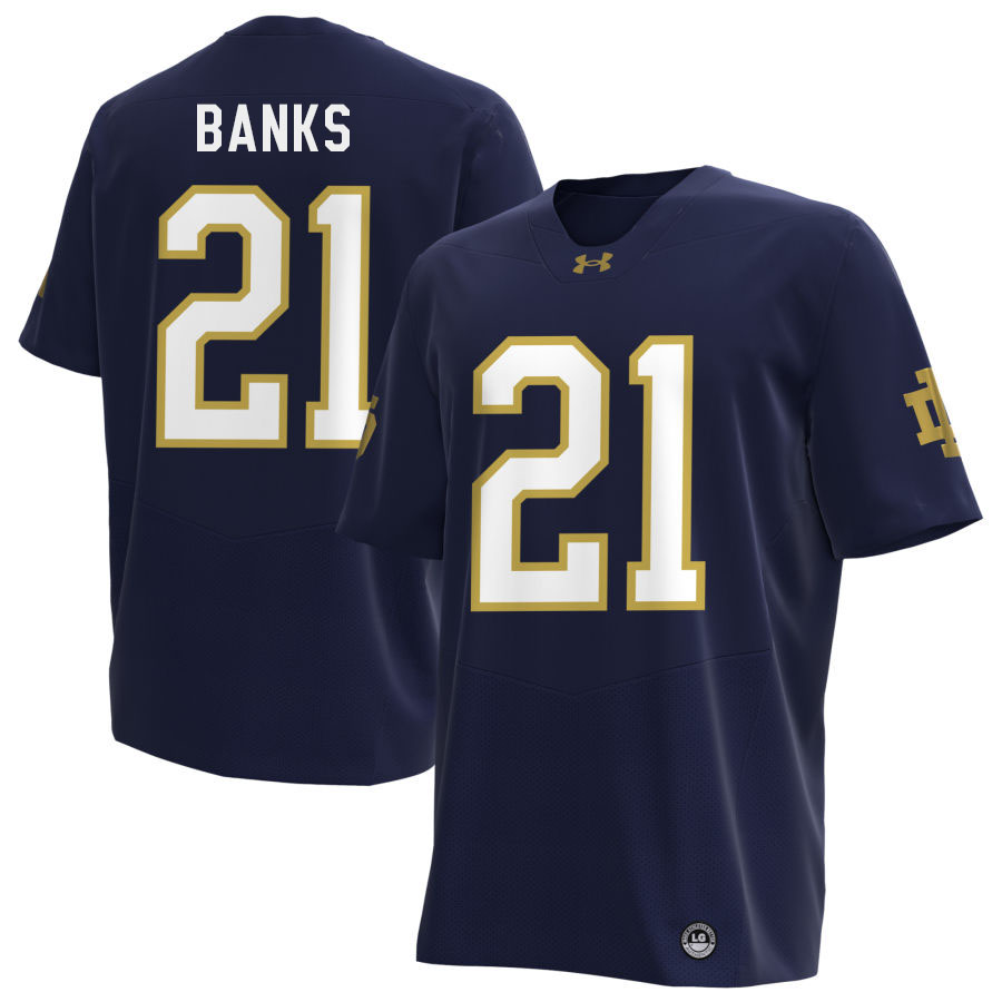 Aaron Banks Notre Dame Jerseys, UND Fighting Irish College Football Apparels Stitched-Navy